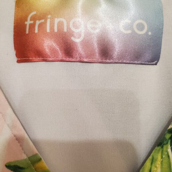 Fringe + Co. Tropical Print Tunic Caftan Top - Picture 2 of 3